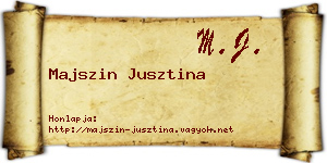 Majszin Jusztina névjegykártya